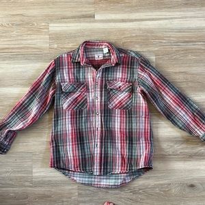 Vintage Prentiss Outdoors Flannel Shirt Mens large Plaid Red White Lumberjack